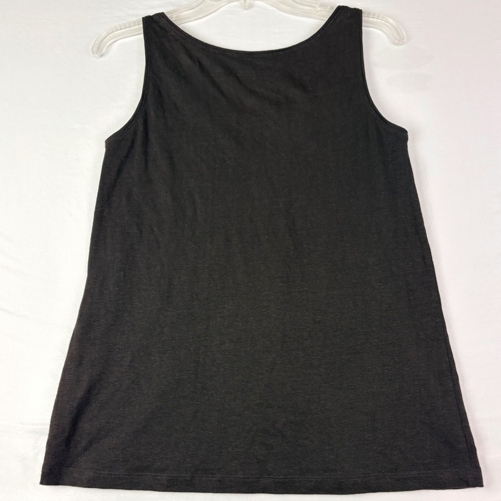 Eileen Fisher PP Brown Linen Tank Top Sequin Embellished‎ Lagenlook Minimalist - Picture 4 of 9